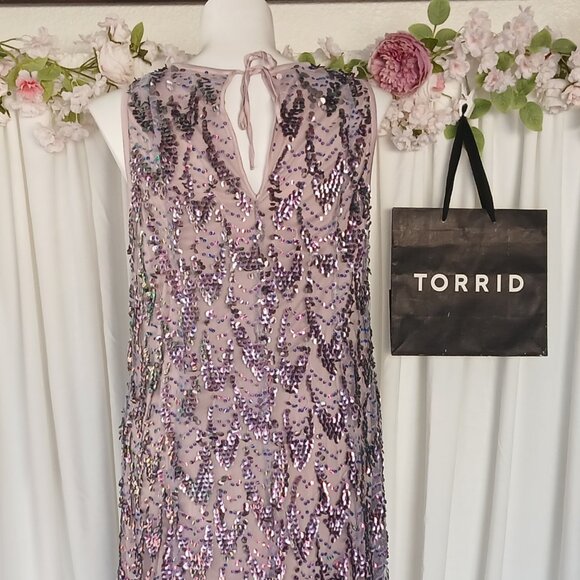 Torrid All Sequins Sleeveless Midi Dress Size 00 - Picture 2 of 4